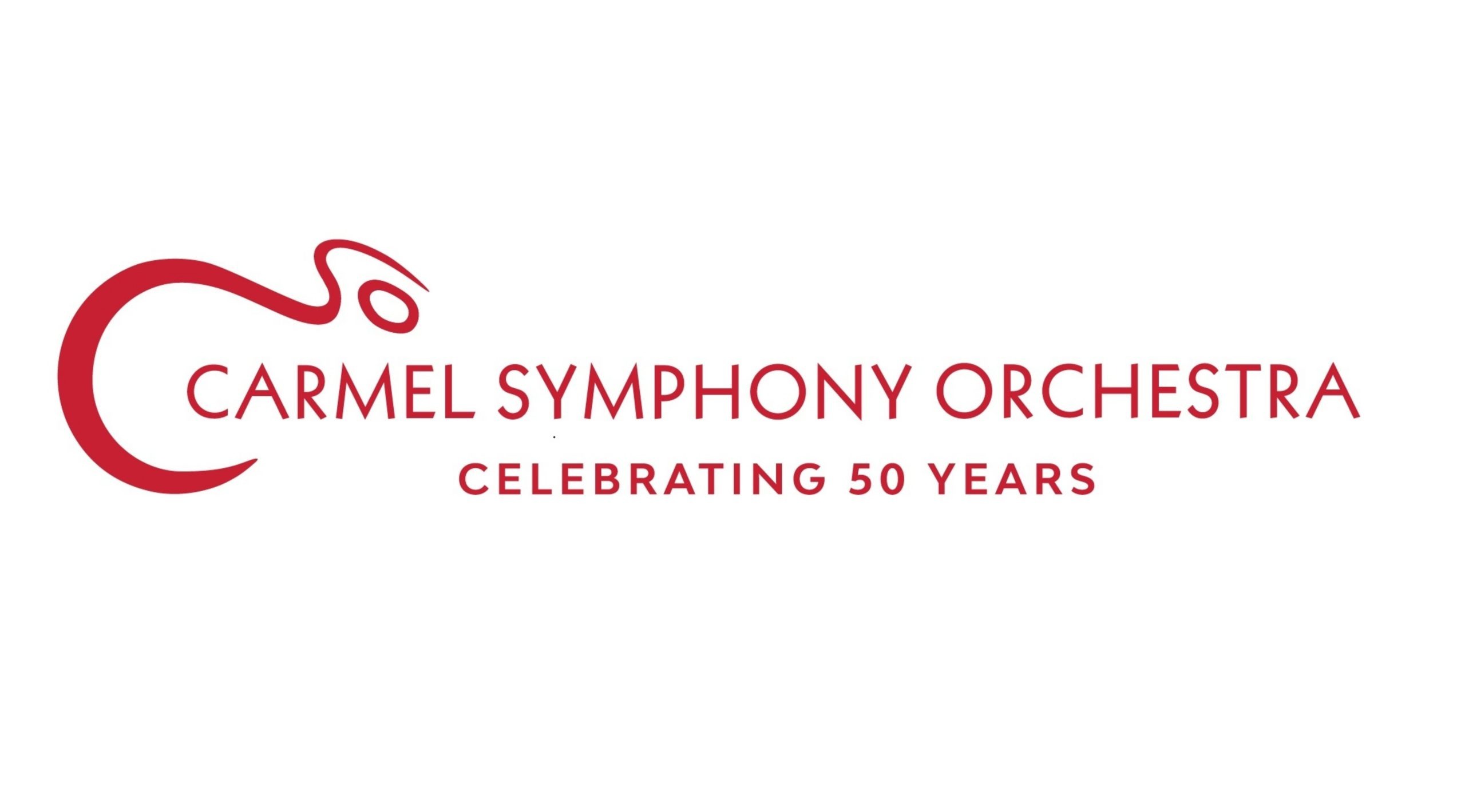 Carmel Symphony Orchestra logo - red horizontal layout